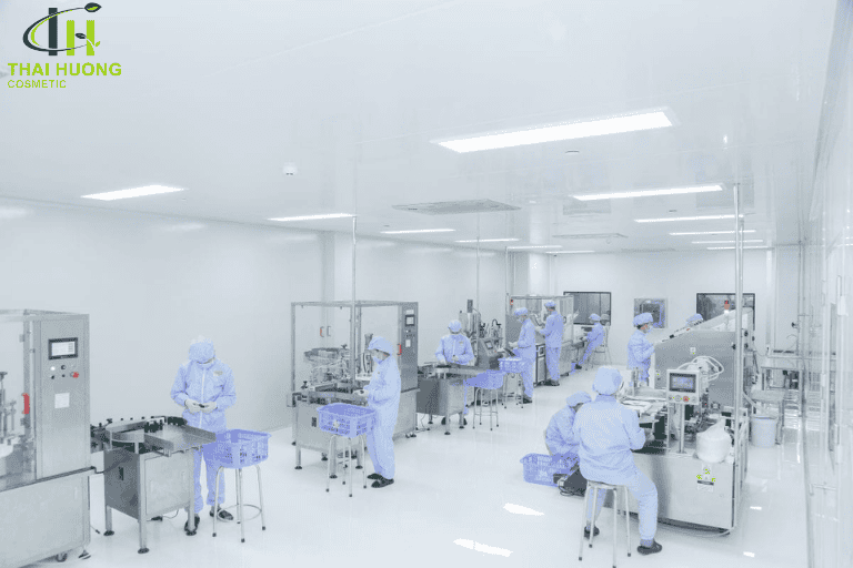 Hệ thống máy móc tự động hóa tại nhà máy Thái Hương