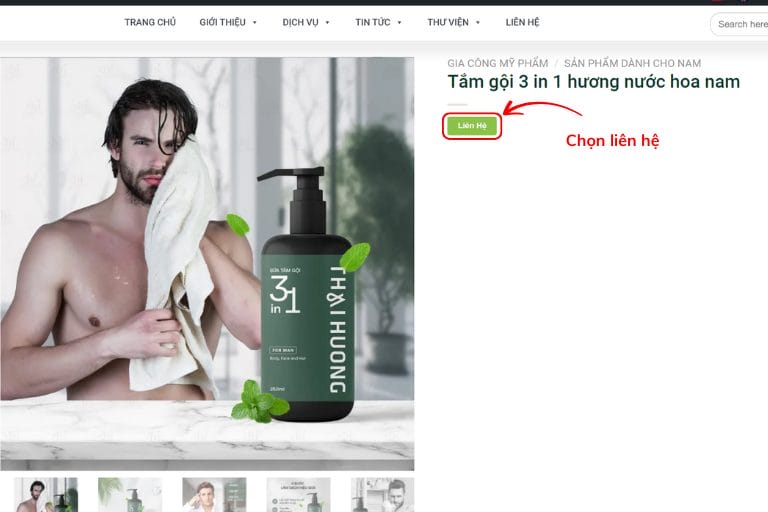 Khách hàng chọn LIÊN HỆ trên trang sản phẩm