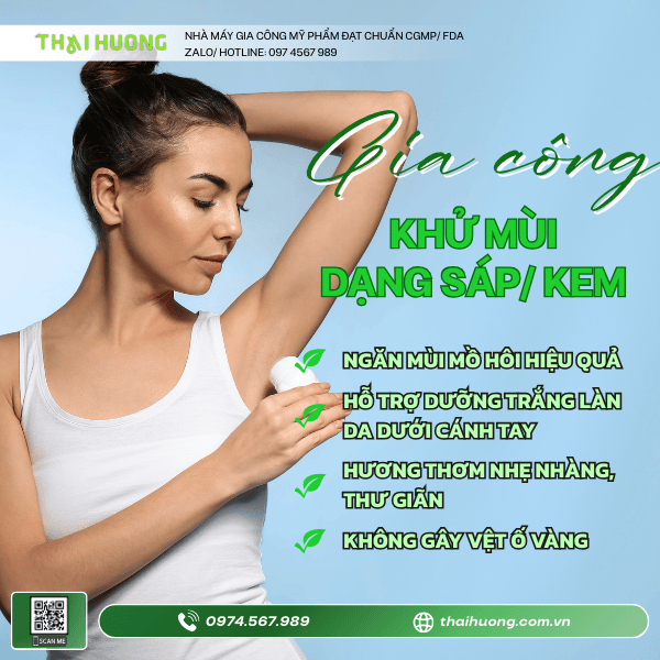 Gia công khử mùi thiên nhiên dạng sáp/ kem