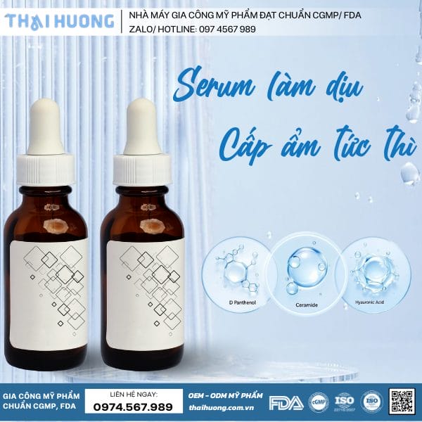 Serum làm dịu, cấp ẩm tức thì được sản xuất tại Thái Hương