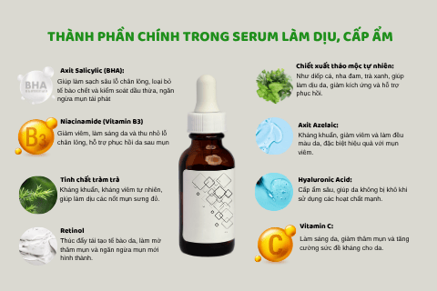 Serum làm dịu da, cấp ẩm được tạo ra từ những nguyên liệu lành tính