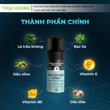 Dung dịch vệ sinh nam trị nấm ngứa Shell Pure Peppermint Extract
